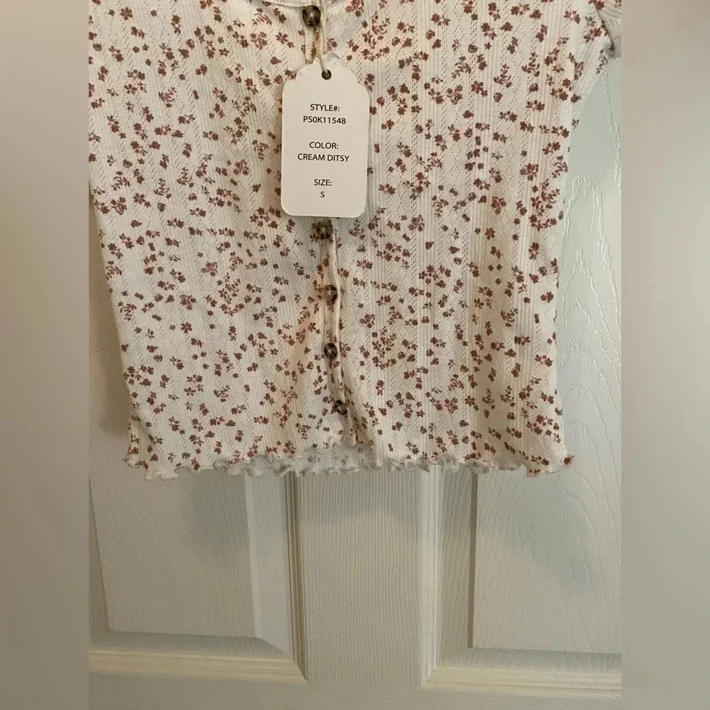 Pink Rose Crop Top small - Picture 6 of 8